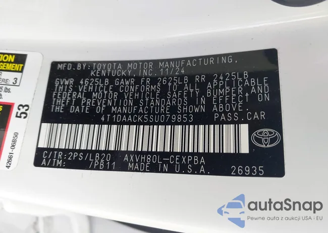 4T1DAACK5SU079853: 43117266