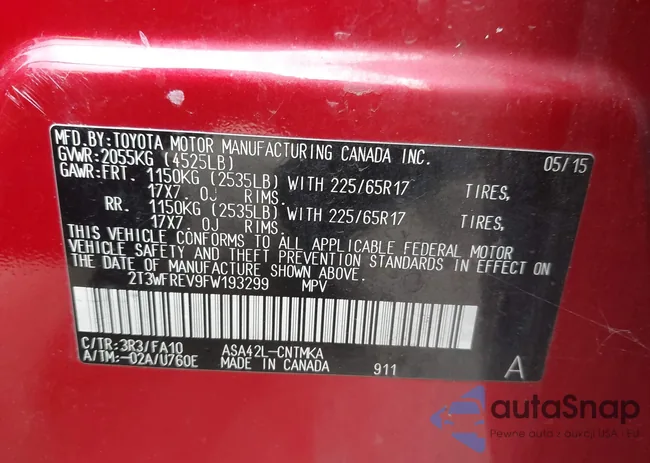 2T3WFREV9FW193299: 43117291