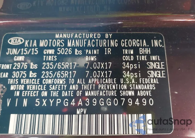 5XYPG4A39GG079490: 43117298