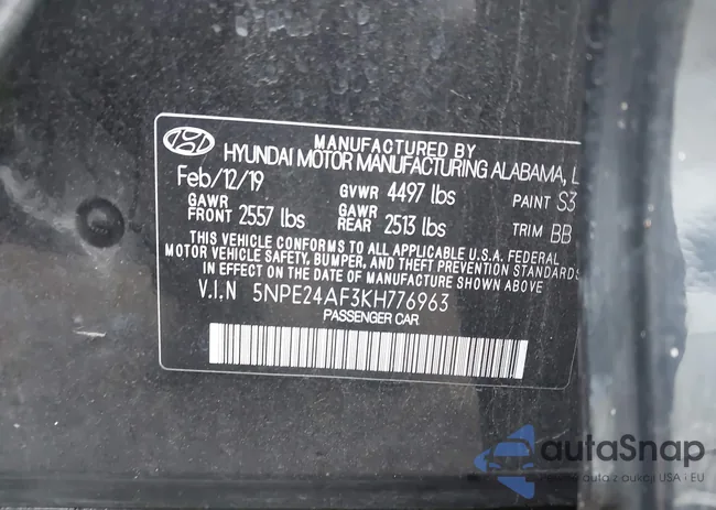 5NPE24AF3KH776963: 43117366