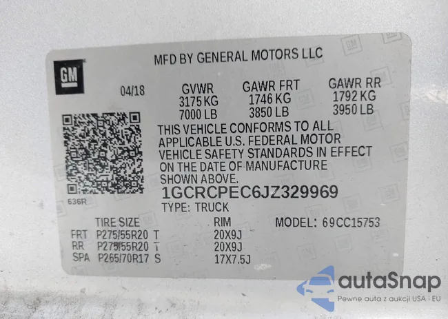 1GCRCPEC6JZ329969: 43117422