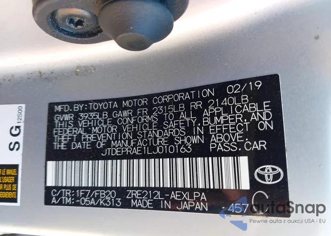 JTDEPRAE1LJ010163: 43117430