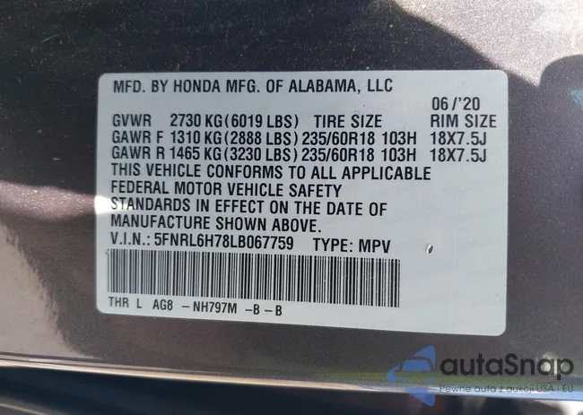 5FNRL6H78LB067759: 43117439