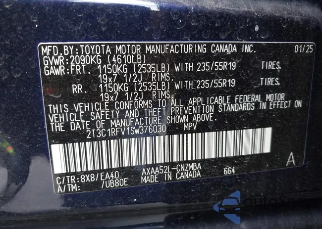 2T3C1RFV1SW376030: 43117478