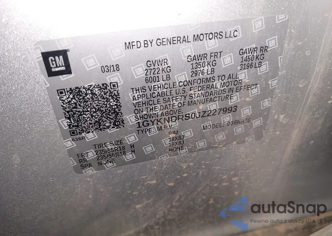 1GYKNDRS0JZ227993: 43117550