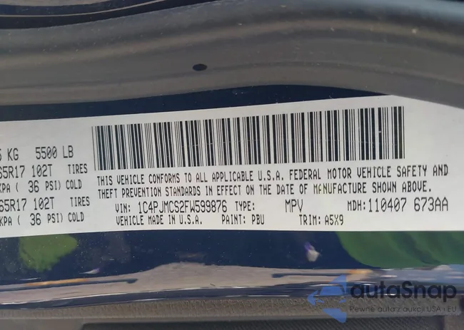 1C4PJMCS2FW599876: 43117640