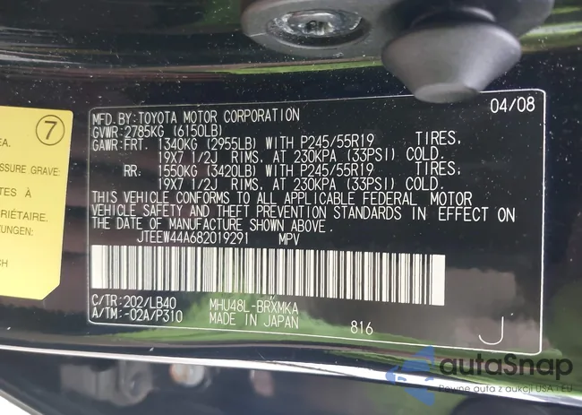 JTEEW44A682019291: 43117660