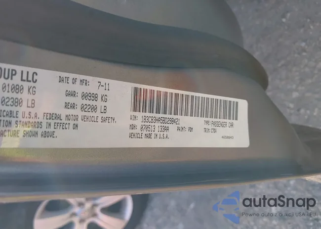 1B3CB3HA5BD298421: 43117686