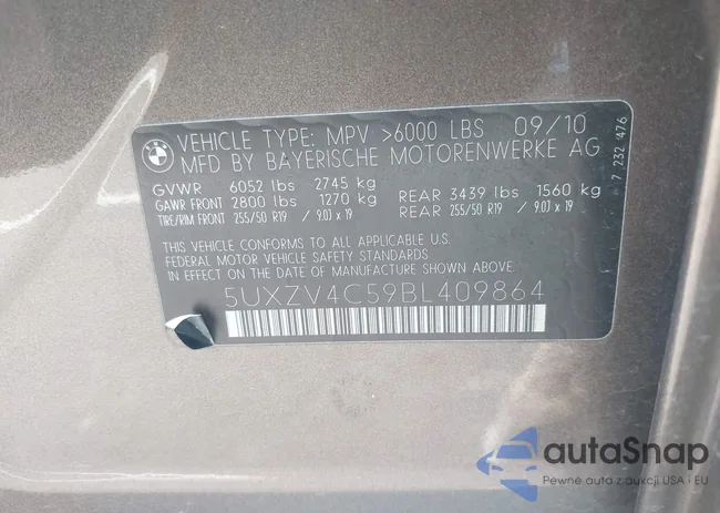 5UXZV4C59BL409864: 43116700