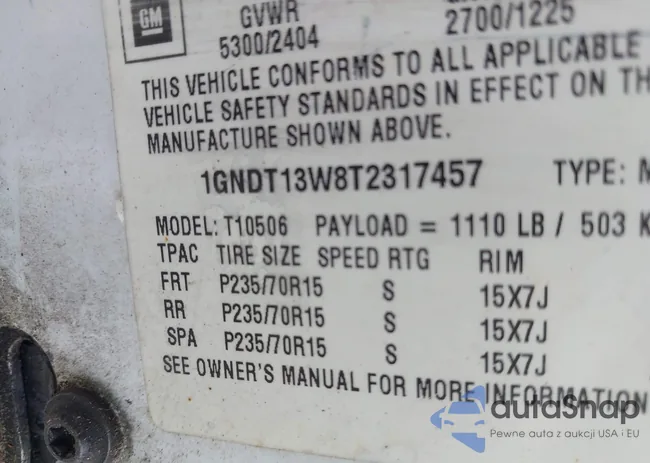 1GNDT13W8T2317457: 43116791