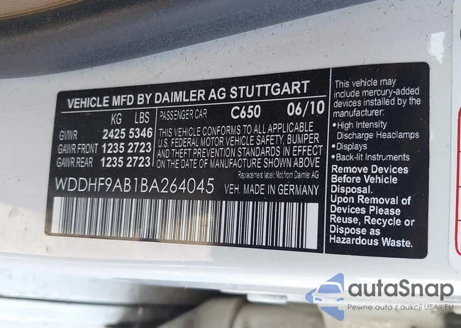 WDDHF9AB1BA264045: 43116873