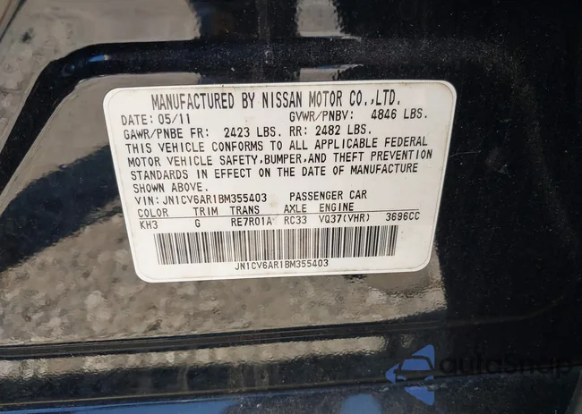 JN1CV6AR1BM355403: 43116878