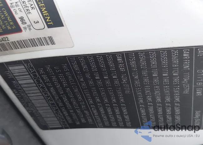 SADCK2GX4JA296422: 43116923