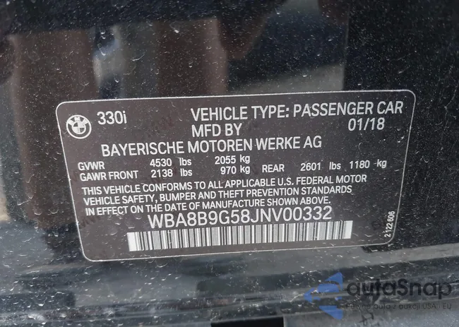 WBA8B9G58JNV00332: 43117071