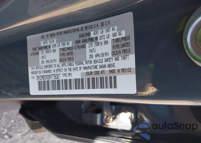 3MVDMBCM0SM775087: 43117086