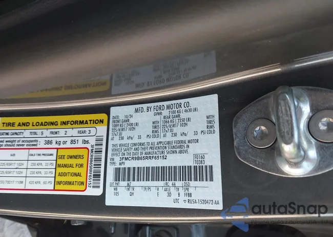 3FMCR9B65RRF65152: 43118104