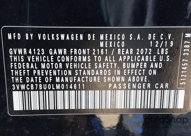 3VWCB7BU0LM014611: 43118179