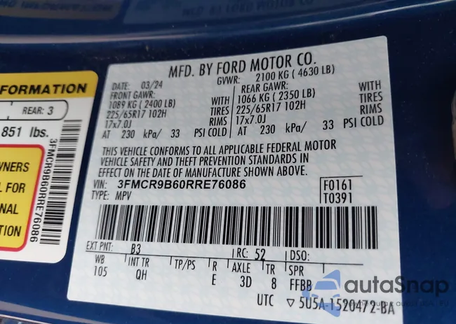 3FMCR9B60RRE76086: 43118210