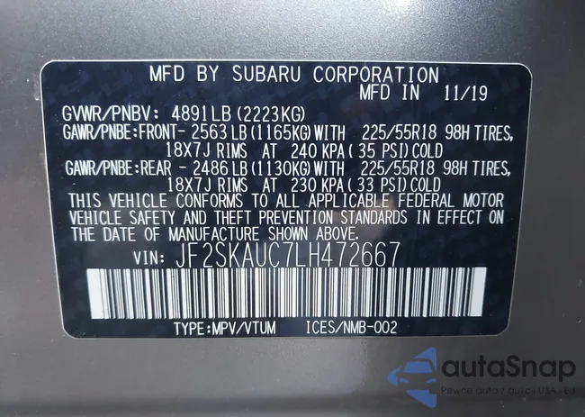 JF2SKAUC7LH472667: 43118228