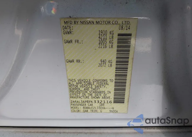 1N4AL3AP8FN332116: 43118420