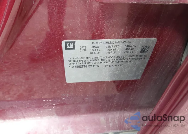 1G1ZB5ST7GF211105: 43118436