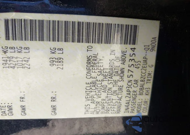 1N4AL2AP3CN575354: 43118559