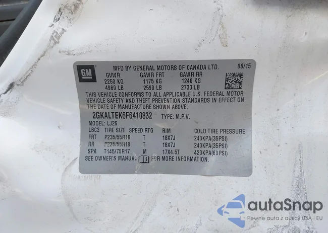 2GKALTEK6F6410832: 43118575