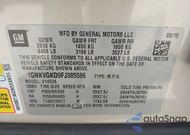 1GNKVGKD9FJ385586: 43118646