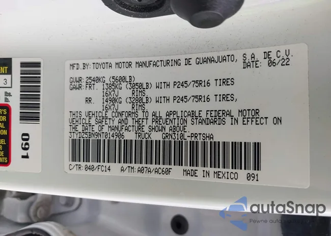 3TYDZ5BN9NT014906: 43117710