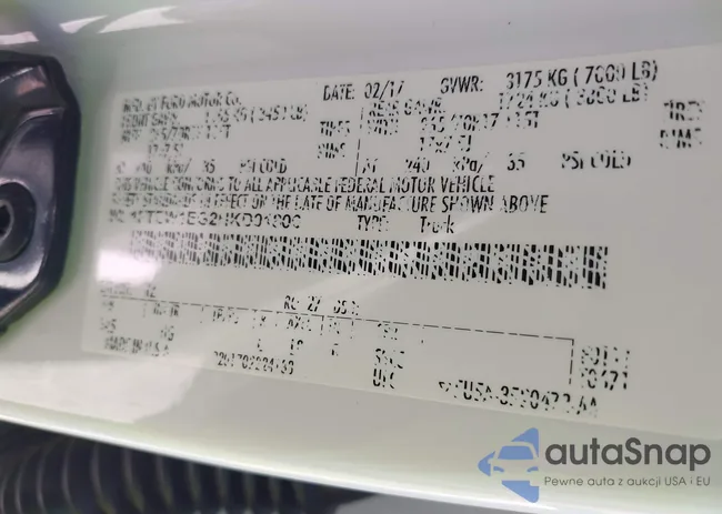 1FTEW1EG2HKD01806: 43117783