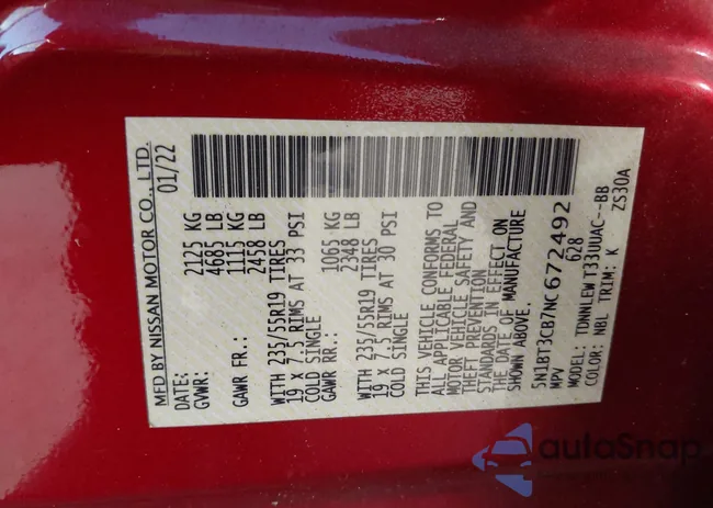 5N1BT3CB7NC672492: 43117813