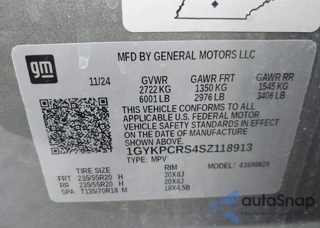 1GYKPCRS4SZ118913: 43117834