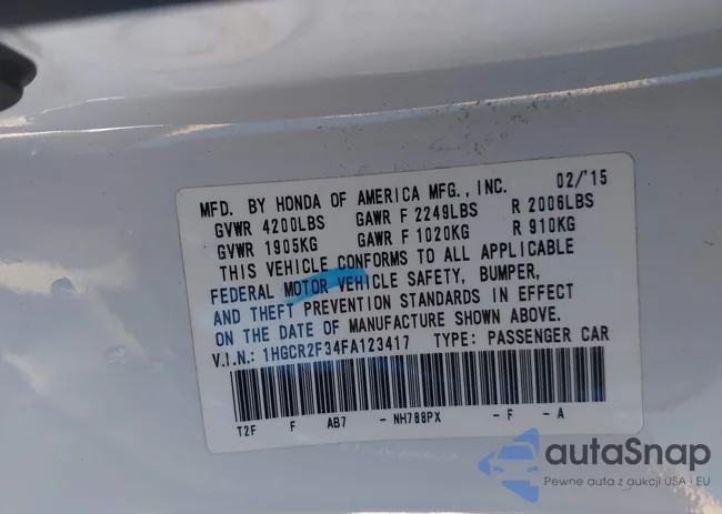 1HGCR2F34FA123417: 43117912