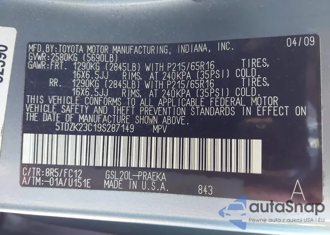 5TDZK23C19S287149: 43117968