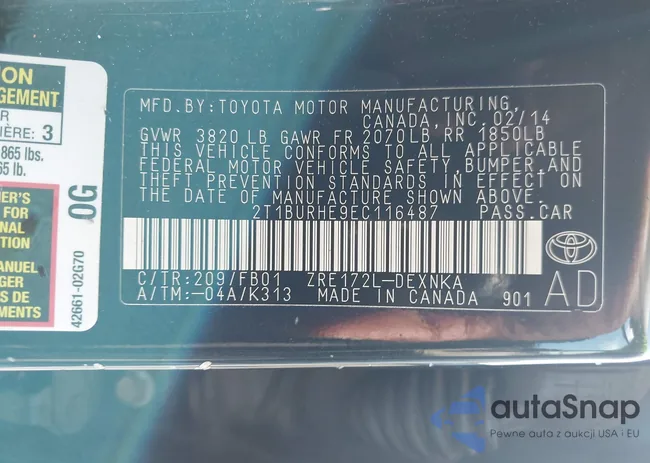 2T1BURHE9EC116487: 43117998