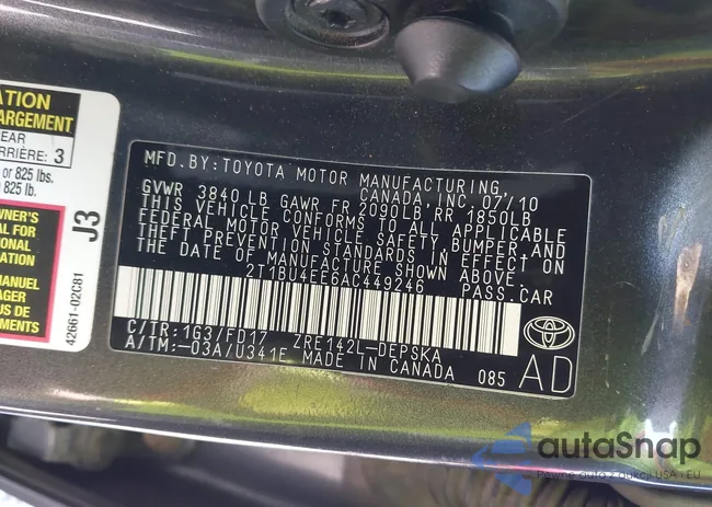 2T1BU4EE6AC449246: 43118015