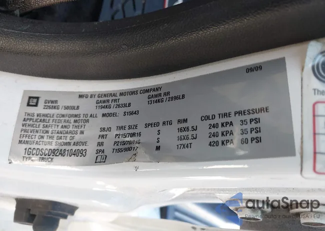 1GCDSCD92A8104093: 43118018