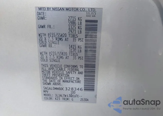 5N1AL0MN6DC328346: 43118034