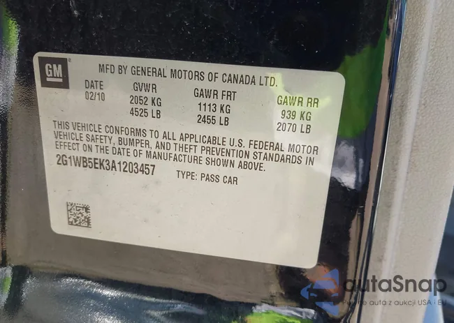 2G1WB5EK3A1203457: 43119089