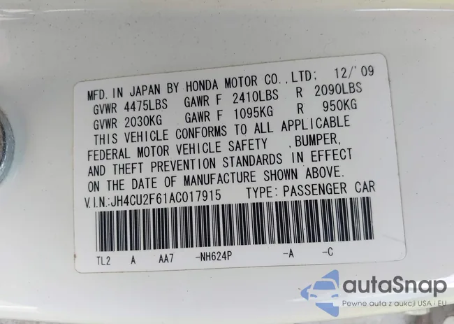 JH4CU2F61AC017915: 43119125