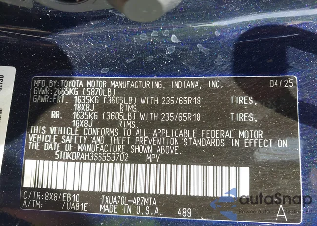 5TDKDRAH3SS553702: 43119158