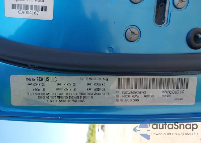 2C3CDZAG8GH236729: 43119183