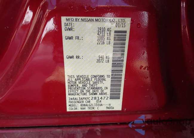 1N4AL3APXFC281472: 43119215