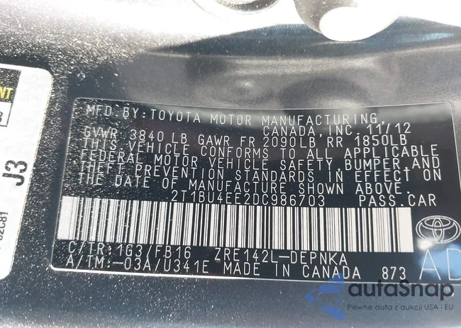 2T1BU4EE2DC986703: 43119233