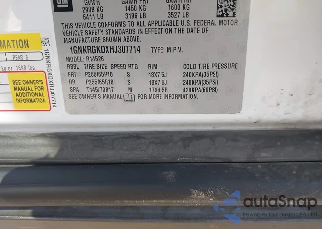 1GNKRGKDXHJ307714: 43119254