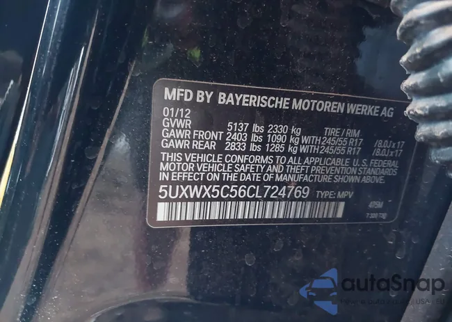 5UXWX5C56CL724769: 43119265