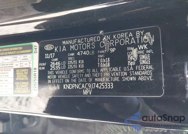 KNDPNCAC9J7425333: 43119311