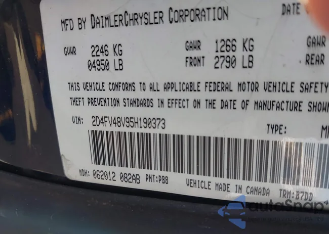 2D4FV48V95H190373: 43119340