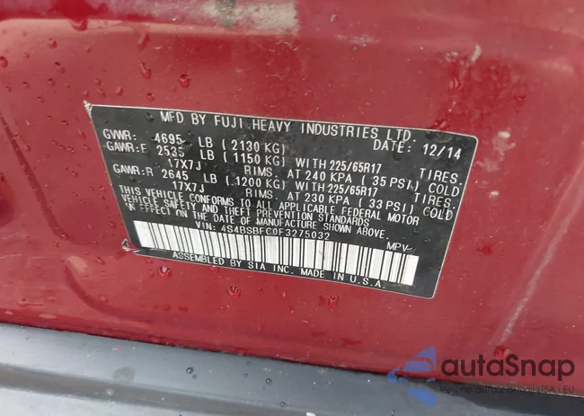 4S4BSBFC0F3275032: 43119423