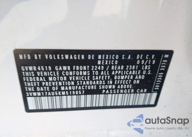 3VWM17AU5KM519857: 43119440